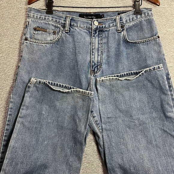 Calvin Klein Jeans Men's 34 Blue Straight Leg Medium Wash High Rise Denim - Picture 12 of 16